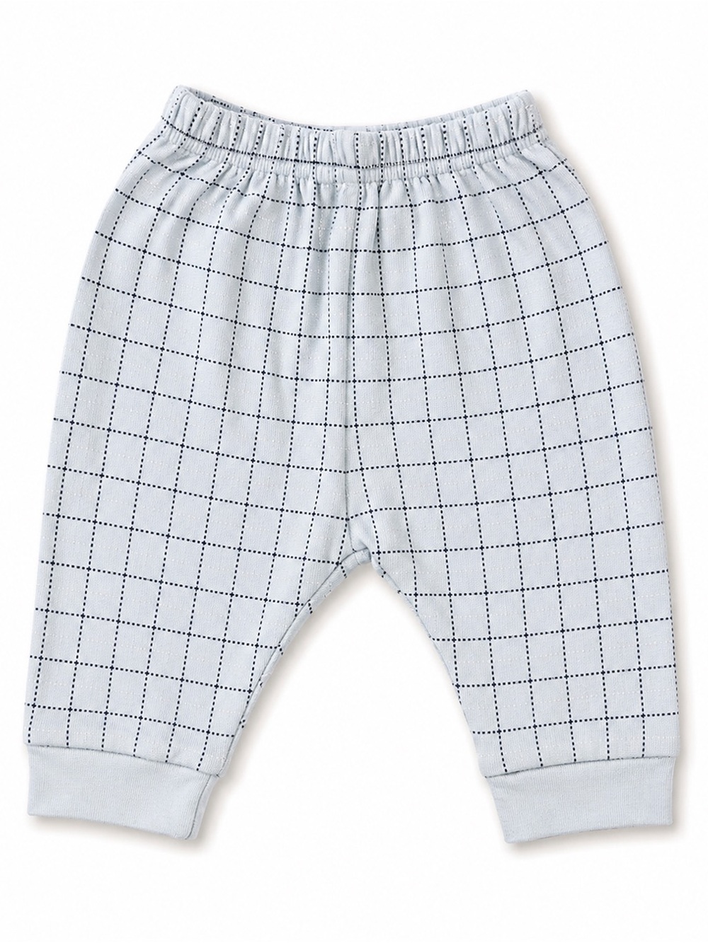 Blue Grid Knit Casual Baby Pants